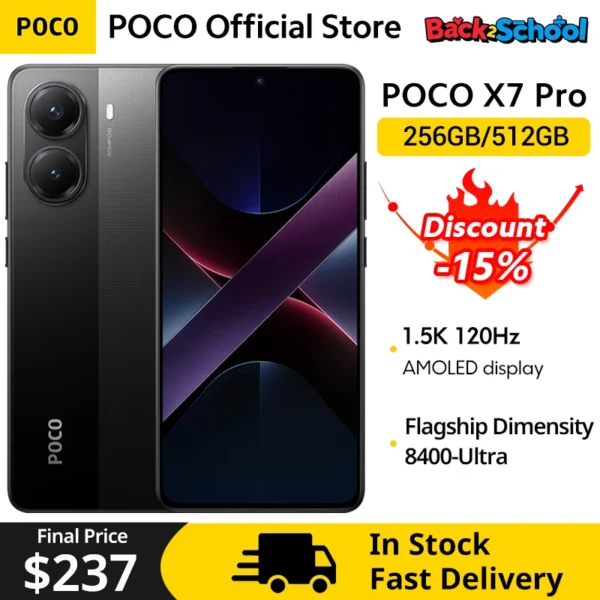 Global Version POCO X7 Pro Cellphone 256GB 512GB Dimensity 8400-Ultra 6.67" 120Hz Display 90W Charging 6000mAh 5G NFC