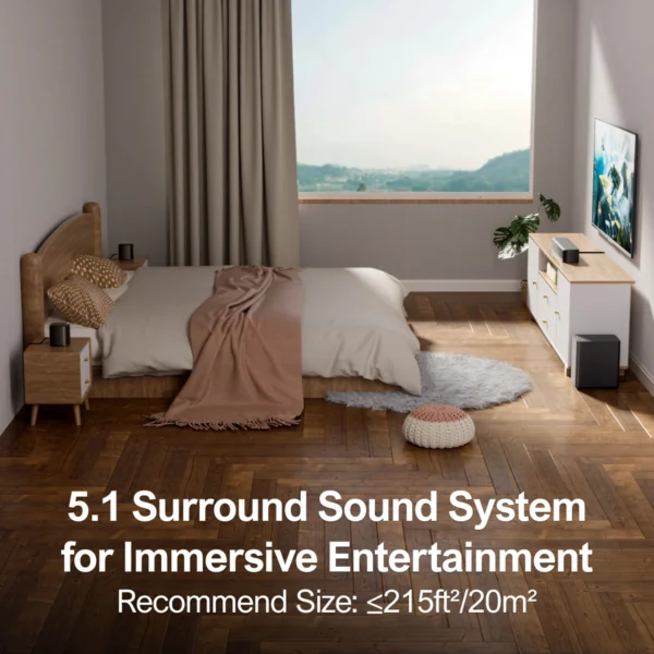 Sc59d0d4c83e14fa38db987dcbe442629d.webp ULTIMEA 5.1ch Soundbar with Subwoofer & Surround Speakers, 250W Virtual Surround Home Theater System for TV, APP Control