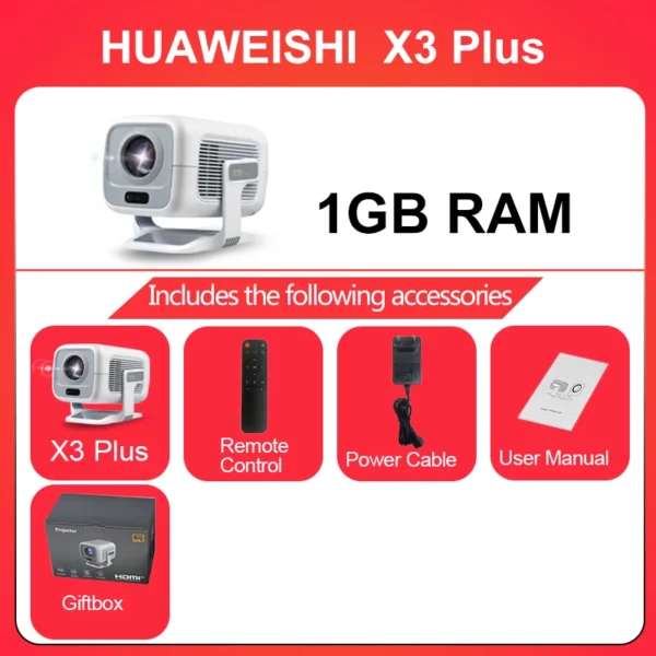 HUAWEISHI 4K Projector Android Native Portable 1080P Auto Focus 600ANSI Video home Cinema Outdoor hd led Projetor