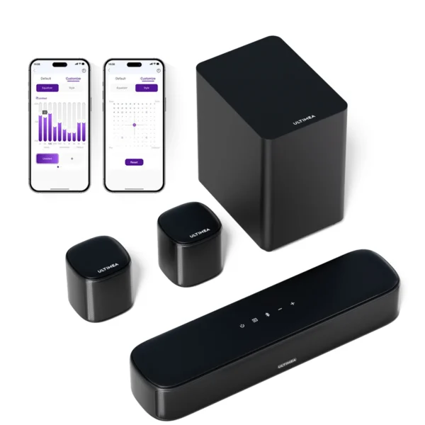 ULTIMEA 250W 5.1 Soundbar for TV, Home Theater Virtual Surround Sound System with App Control, Subwoofer & 2 Surround Speakers