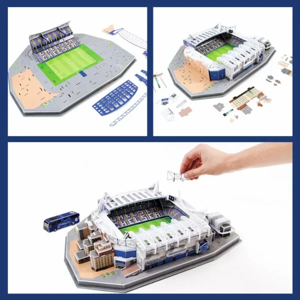 Children 3D Puzzle Toys Simulated Football Field Building Model Paper Early Education Hands on Ability Football Fan Gifts TMZ
