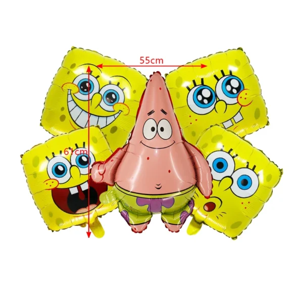 SpongeBob Birthday Party Decoration Aluminum Foil Balloon For Kid Event Supplies Disposable Tableware Banner Backdrop Gift