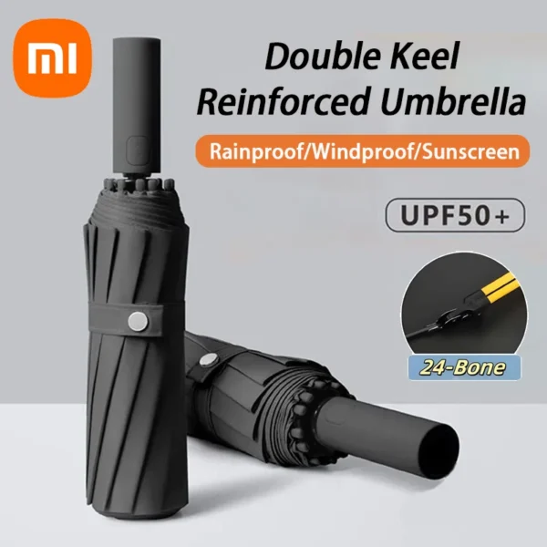 Xiaomi Automatic Umbrella 24 Bone Solid Color Light Collapsible Large Format Outdoor Waterproof Sunshade Uv Protection Umbrella