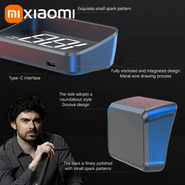 Xiaomi In-vehicle Speedometer HUD Head Up Speed Mete Display Digital GPS Compass Multifunctional Car Windshield Projector NEW