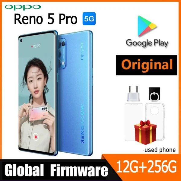 Sd32e7e1f05c44c8d8d6db71a90e4d248h.webp OPPO Reno 5 pro 5G smartphone Global firmware 12GB 256GB ColorOS 11.1 6.55" 64MP Quadruple camera Dimensity 1000+ used phone