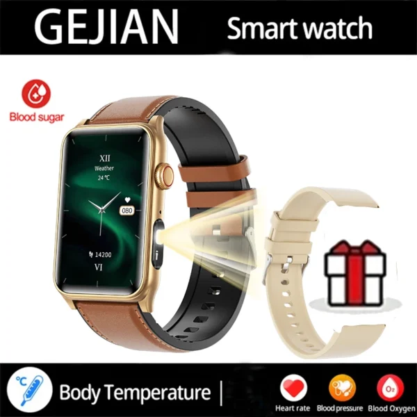 2025 New Smart Watch Men LED Bluetooth Call Sports Men's Smartwatch Heart Rate Health Temperature Monitoring Women Smart Watches