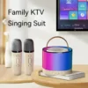 K52 Wireless Bluetooth Speaker Karaoke Machine With 2 Microphone Portable Multifunctional Audio Music Player for Child Home Gift