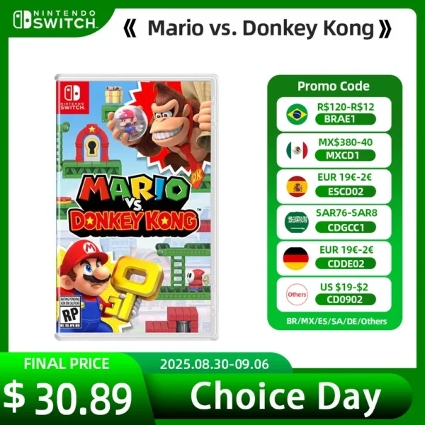 MARIO VS DONKEY KONG SWITCH physical game SPANISH VERSION European guarantee SPANISH VERSION EU WARRANTY