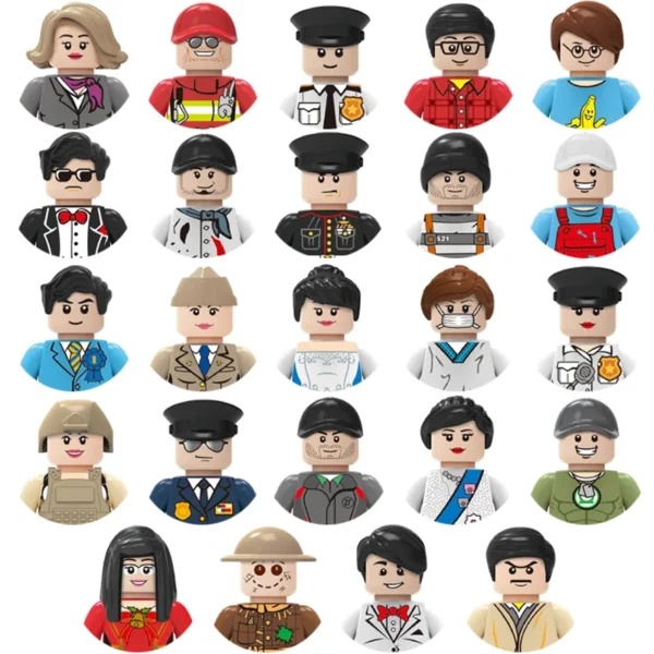 City Characters Building Blocks Mini Dolls Statues Police Firefighter Doctor Engineer Building Blocks Holiday gifts for kids