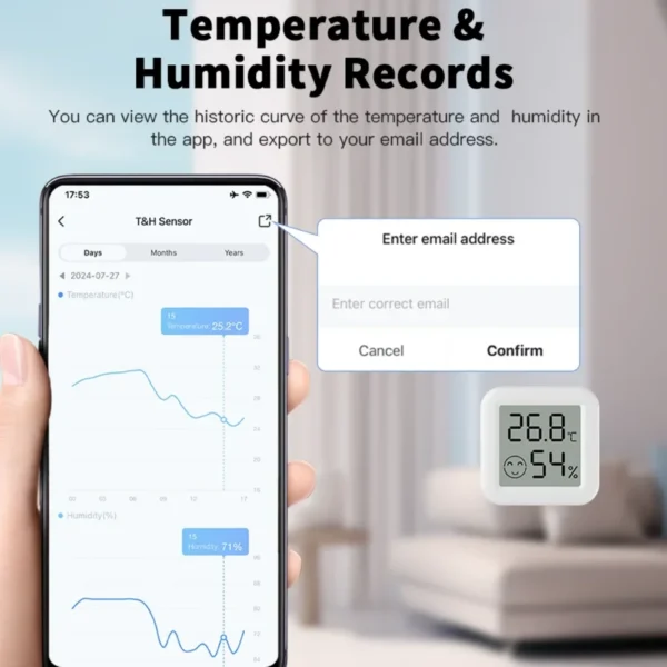 Sdddf48e25c124ea0b06123b57660a843d.webp Tuya Zigbee 3.0 Temperature Humidity Sensor APP Remote Control Thermometer via Smart Life For Smart Home Work With Yandex Alexa