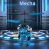 KBDFA Intelligent Sensing Aircraft Mech Warrior Flying Robot Luminescent Suspension Gesture Sensing Flying Ball Kids Toys Gifts