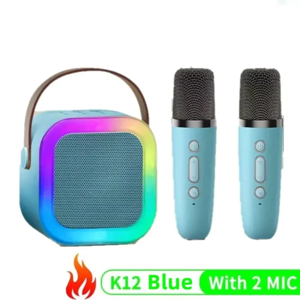 Bluetooth K12 Karaoke Machine Portable  5.3 PA Speaker System with 1-2 Wireless Microphones Home Family Singing Children's Gifts