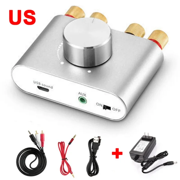 Woopker Digital Audio Amplifier HiFi Sound Amplifier TPA3116 Receiver Bluetooth 5.0 Car Mini Home Theater Sound System 50W*2