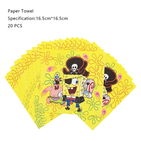 SpongeBob Birthday Party Decoration Aluminum Foil Balloon For Kid Event Supplies Disposable Tableware Banner Backdrop Gift