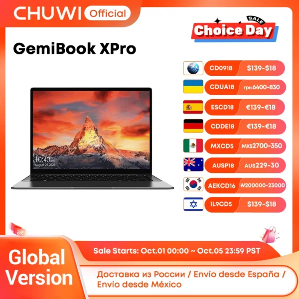 CHUWI GemiBook XPro 14inch UHD Screen Laptop 8GB/16GB RAM 256GB SSD Intel N150 / N100 Windows 11 Computer with Fan Notebook