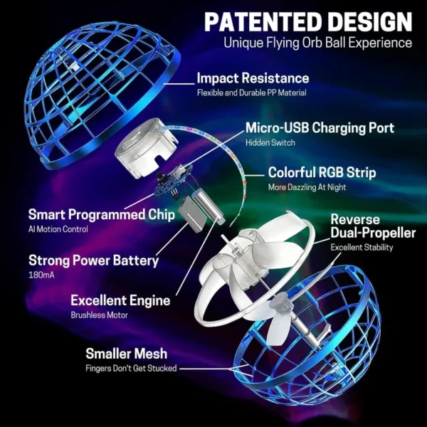 Flying Orb Galaxy Ball Toy 2025, Hover Orb with Magic Boomerang and Floating Function for Kids,Boys,Girls,Outdoor or Indoor Toys