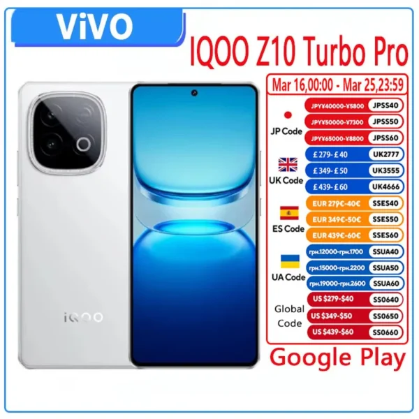 China Version VIVO IQOO Z10 Turbo Pro Official Snapdragon 8s Gen4 7000mAh 120W SuperVOOC 6.78 Inch AMOLED 144Hz 50MP OTA NFC