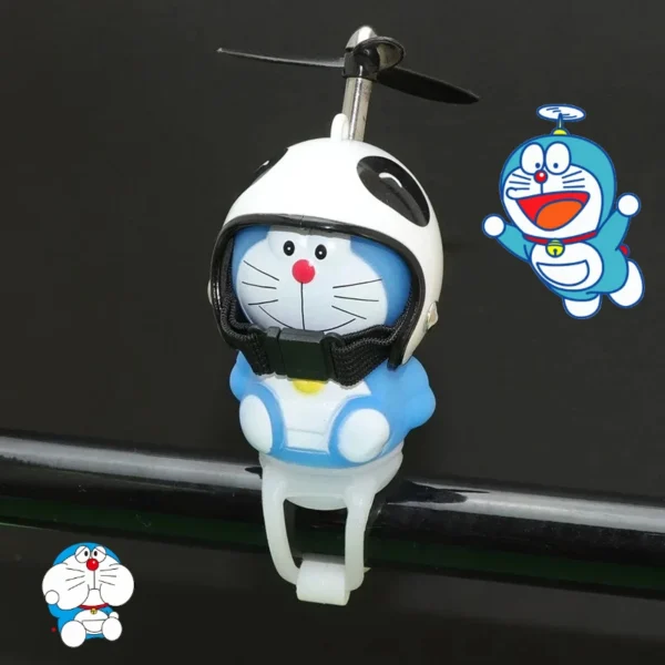 Doraemon Bicycle Front Light Ornaments Strap Vibrating Light Waterproof Headlight Rear Lamp Anime Helmet Motorcycle Decorations