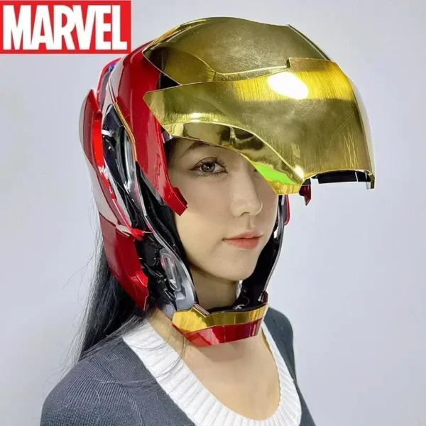 New Marvel Electric Iron Man 1:1 Mk50 Mk5 Helmet Voice Control Eyes With Light Model Toys Adult Technology Wearable Xmas Gift