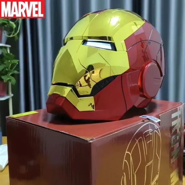 New Marvel Electric Iron Man 1:1 Mk50 Mk5 Helmet Voice Control Eyes With Light Model Toys Adult Technology Wearable Xmas Gift