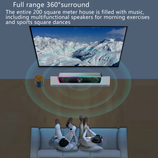 Home Theater Sound System Bluetooth Speaker Surround Soundbar Computer Speaker For TV Soundbar Box Subwoofer Stereo Music Box