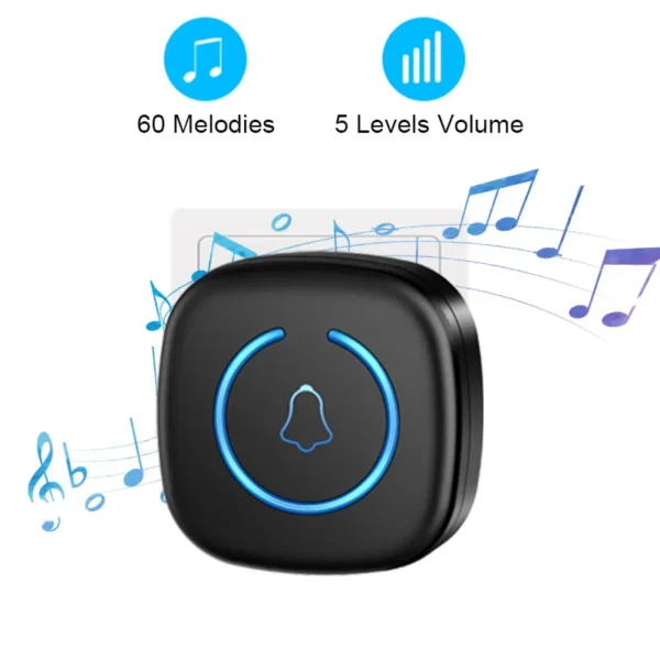 Seddf15a754784035b9386c0b9d9f08615.webp Wireless Doorbell IP44 Waterproof Smart Home Welcome Door Bell 300M Range 60Songs Intelligent Home Chime Bell Kit US/EU Plug