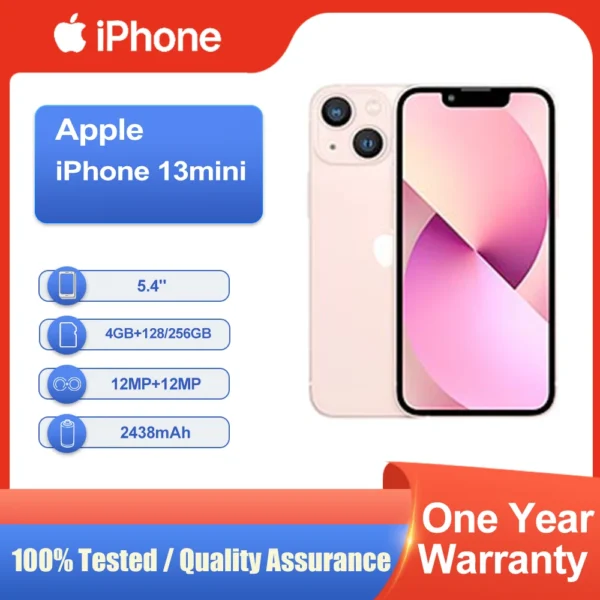 Original Unlocked Apple iPhone 13 mini 4GB RAM 128/256GB ROM 5.4" Face ID NFC Super Retina XDR OLED Fast Shipping 5G CellPhone