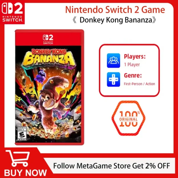 New Nintendo Switch 2 Game Deals - Donkey Kong Bananza - 100% Original Physical Game Card for Switch 2