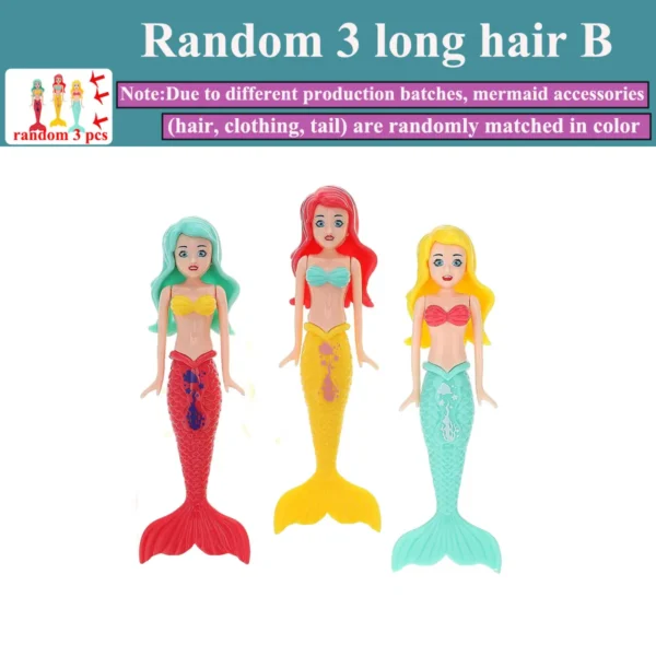 New Mermaid Dive Toys 2/3/4 PCS Colorful Bath Toy Play in Water Pool Float Toys 2 Rising Modes Games for Toddlers Children Gift