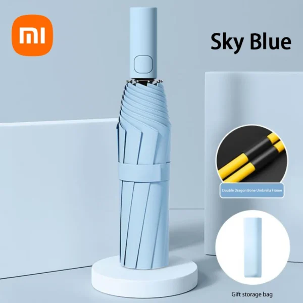 Xiaomi Automatic Umbrella 24 Bone Solid Color Light Collapsible Large Format Outdoor Waterproof Sunshade Uv Protection Umbrella