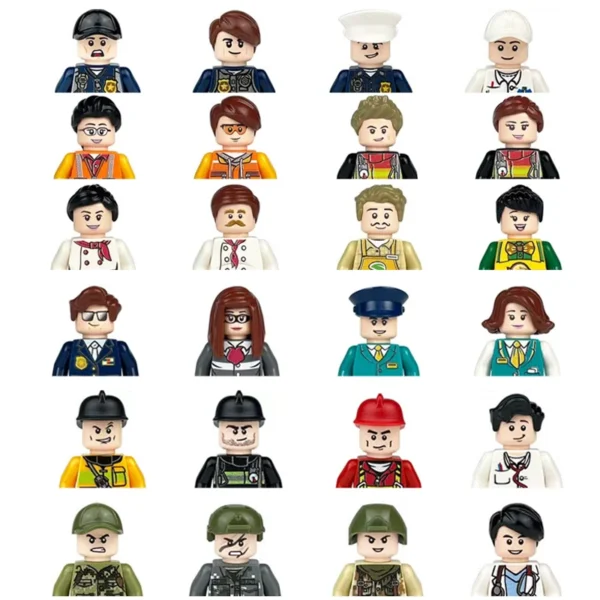 City Characters Building Blocks Mini Dolls Statues Police Firefighter Doctor Engineer Building Blocks Holiday gifts for kids