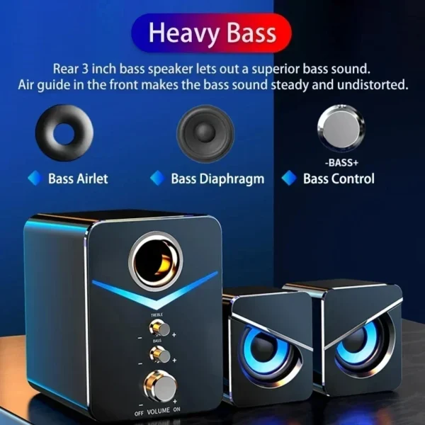Home Theater System PC Bass Smart Subwoofer Wired-compatible Speaker Portable Computer Speakers Music Boombox For Desktop