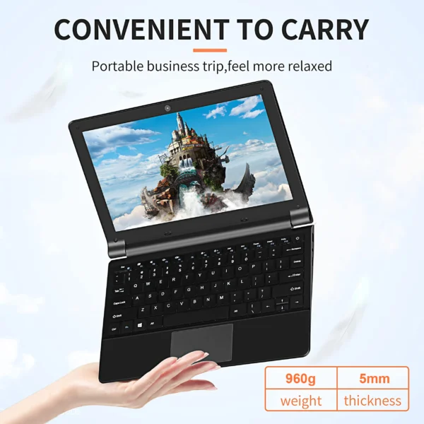 TOPOSH 10.1-inch mini laptop, Windows 11 system, Intel  CPU, 12GRAM+256SSD hard drive,ntel J4105 small computer portable netbook