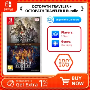 Nintendo Switch OCTOPATH TRAVELER 1 + 2 Bundle - Games Cartridge Physical Card Party for Switch OLED Lite