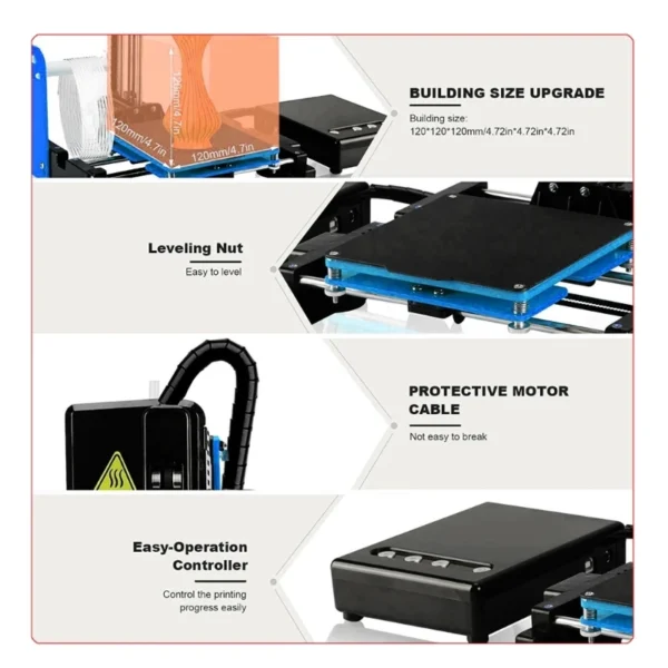 Sfcde00e88126447a8c5b220e078742dcX.webp Mini Desktop Small 3D Printer 10x10x10cm Single Key Printing with Memory Card