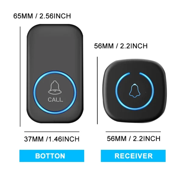 Sfd658ace31eb4db184010c1ea7de3ee1h.webp Wireless Doorbell IP44 Waterproof Smart Home Welcome Door Bell 300M Range 60Songs Intelligent Home Chime Bell Kit US/EU Plug