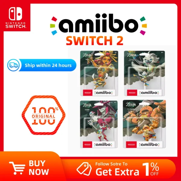 Nintendo  Switch 2 Amiibo Tears of the Kingdom - SIDON/TULIN/YUNOBO/RIJU - for Switch Game Console Game Interaction Model