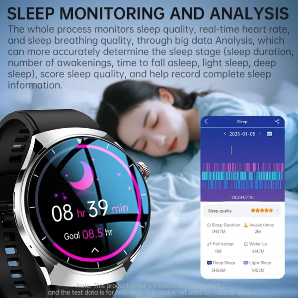 2025 New Smart Watch For Men Heart Rate Blood Oxygen Blood Pressure Sleep Monitor 1.39" HD Bluetooth Call Fitness Tracker Sports