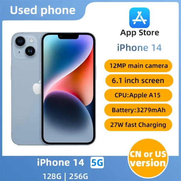 Apple iphone 14 Unlocked 6.1 inch 256G All Colours in Good Condition Original used phone