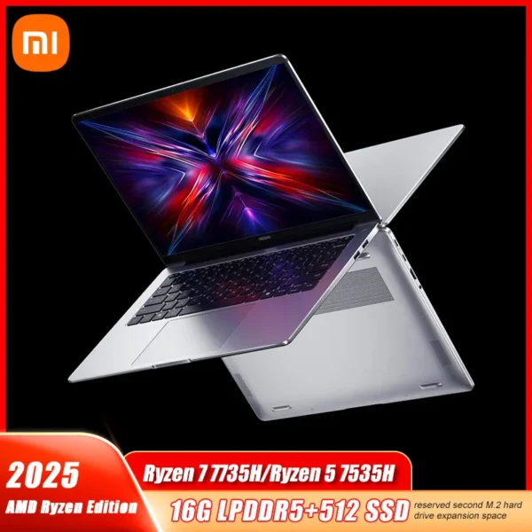New 2025 Xiaomi Redmi Book Pro 14 Laptop 14" Ryzen R5 7535H/R7 7735H 8Core 16G DDR5+512G SSD AMD 680M/660M Graphics Notebook PC
