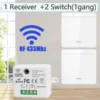 Wireless ON OFF Switch RF433 Module Remote Control Light Switch 1/2/3 Gang Wall Switch for Light Bulb Chandelier 10A 110V 220V